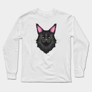 Black Maine Coon Cat Long Sleeve T-Shirt